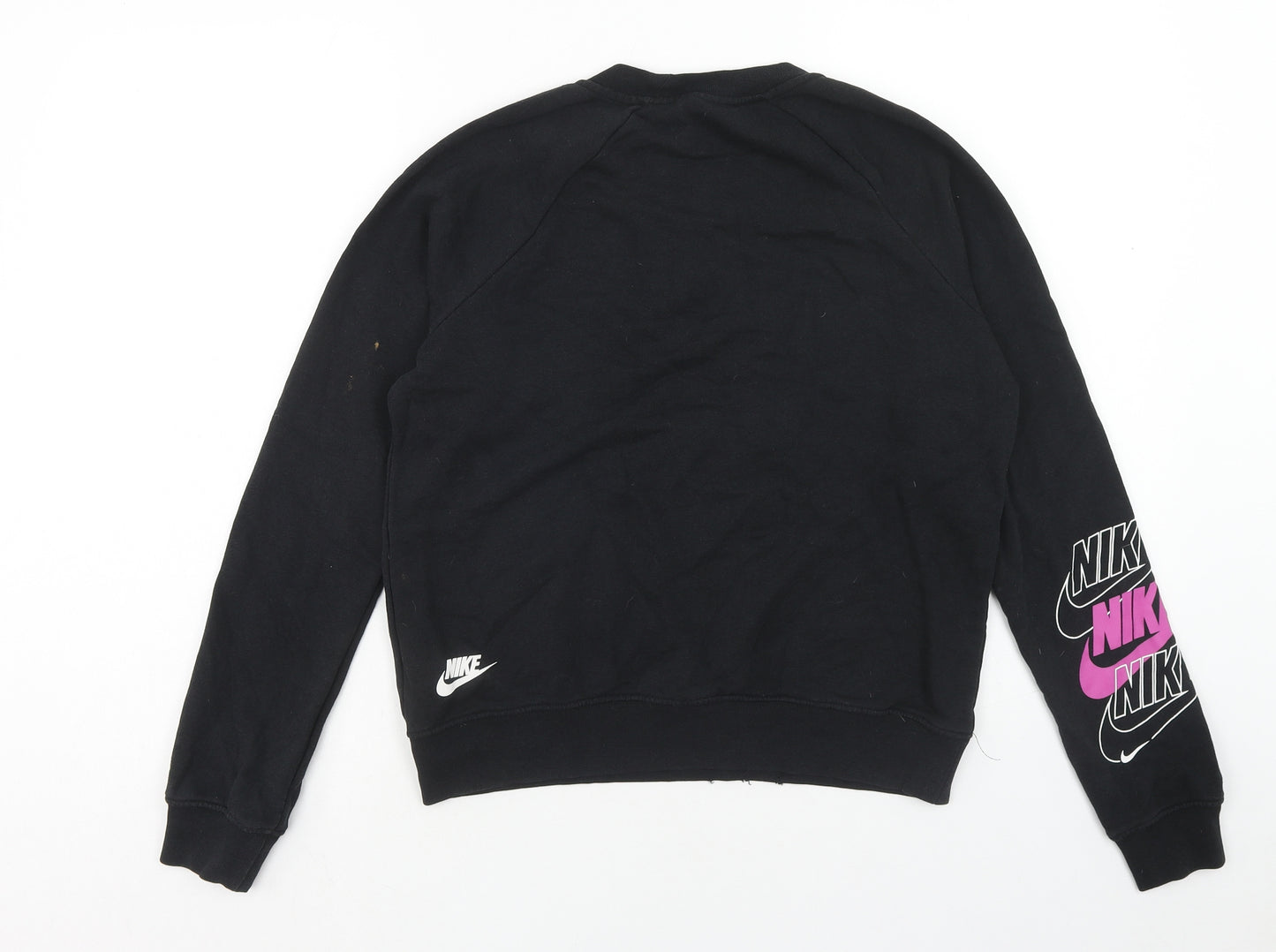 Nike Womens Black Cotton Pullover Sweatshirt Size XS Pullover