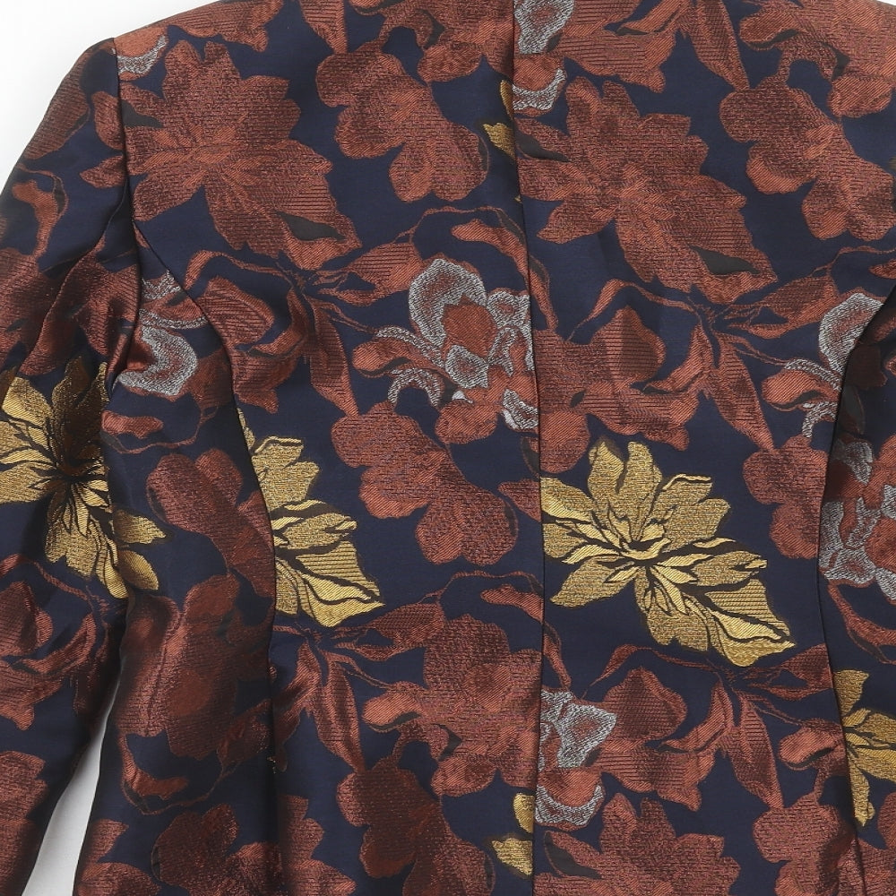 necxt Womens Multicoloured Floral Jacket Blazer Size 12 Button