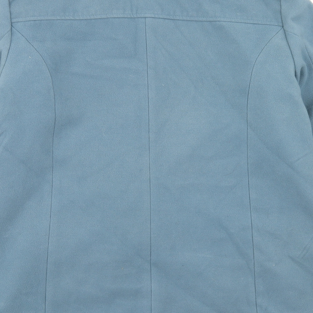 Preworn Womens Blue Pea Coat Coat Size 16 Button