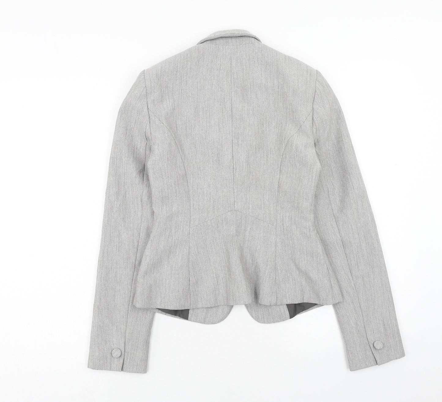 Primark Womens Grey Jacket Blazer Size 4 Button