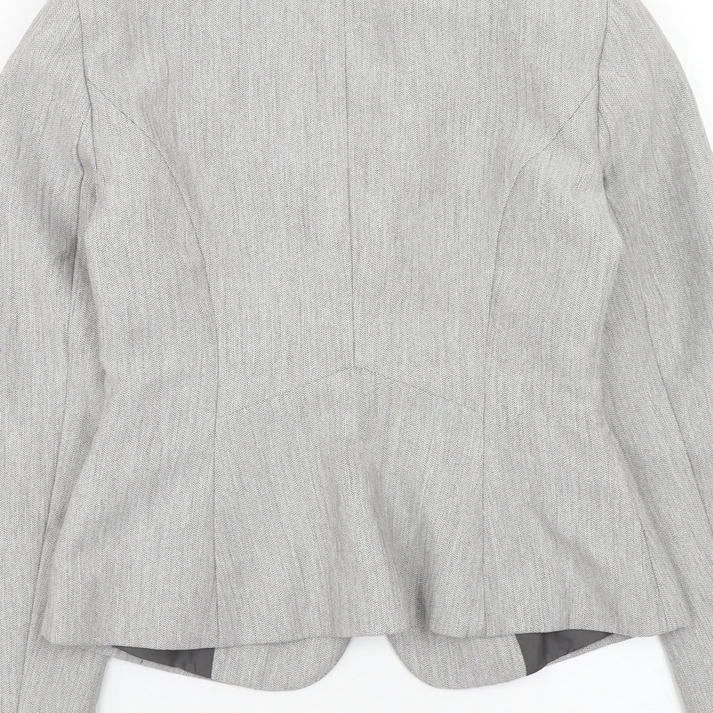 Primark Womens Grey Jacket Blazer Size 4 Button