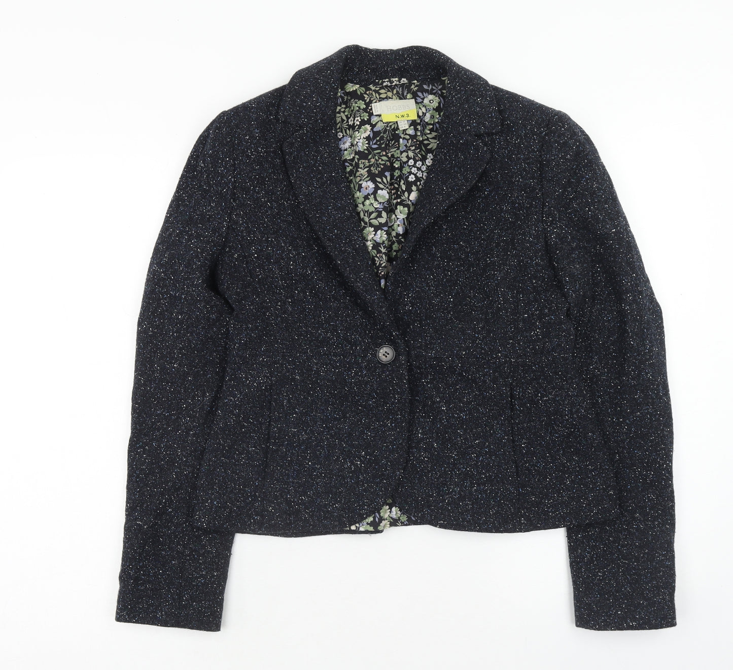 Hobbs Womens Blue Jacket Blazer Size 10 Button