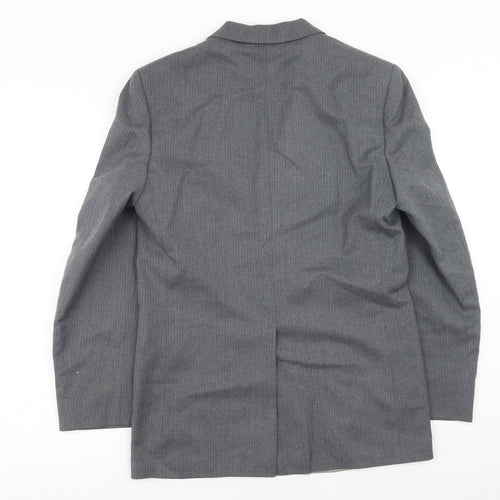 Dunn & Co Mens Grey Striped Wool Jacket Blazer Size 36