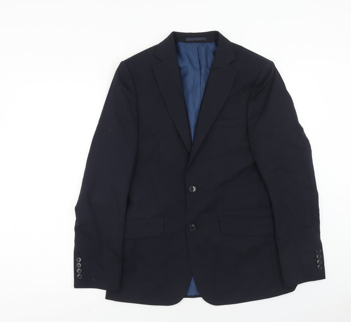 Marks and Spencer Mens Blue Wool Jacket Blazer Size 36