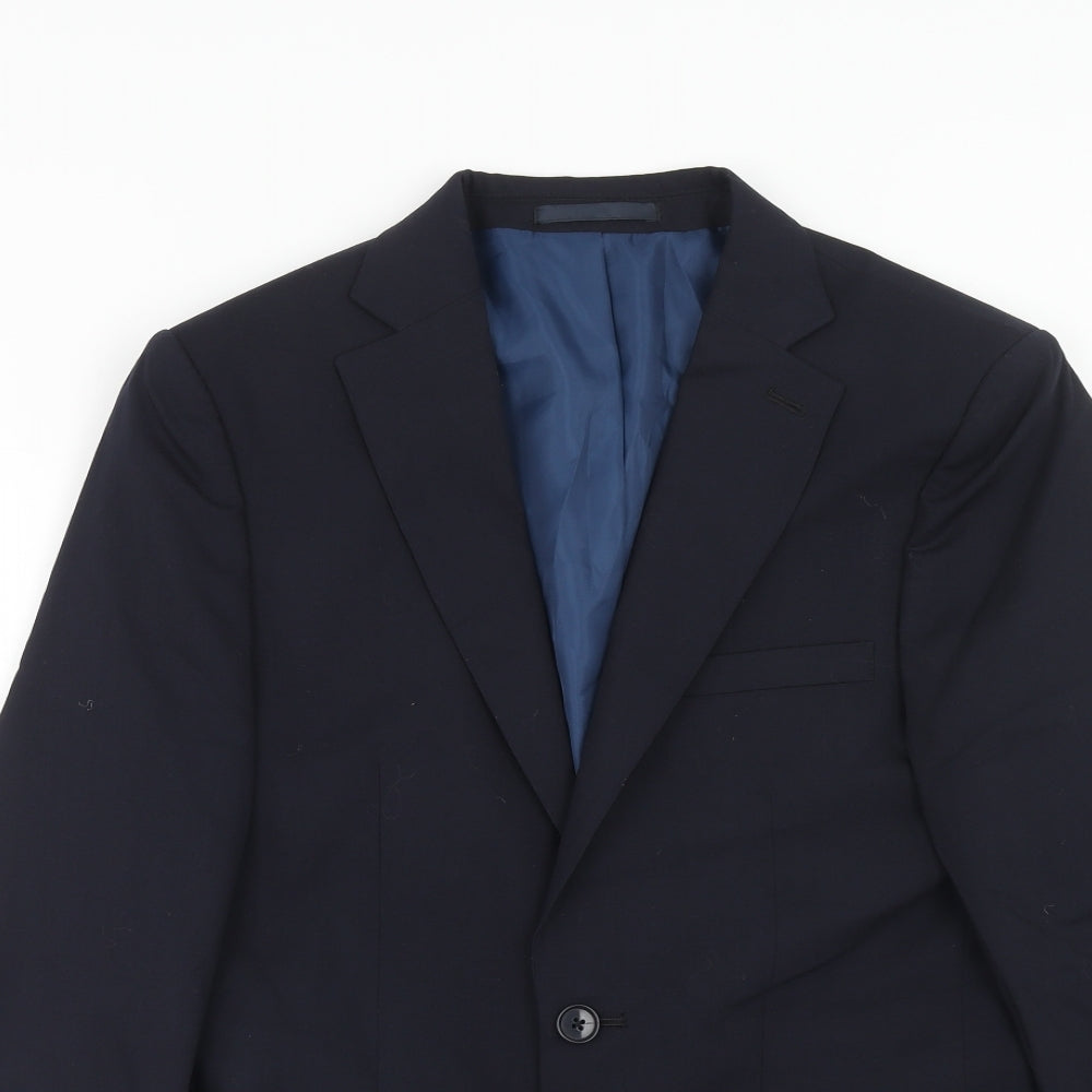 Marks and Spencer Mens Blue Wool Jacket Blazer Size 36