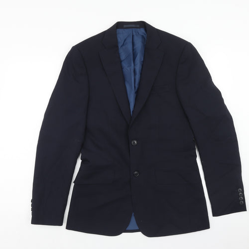 Marks and Spencer Mens Blue Wool Jacket Blazer Size 36