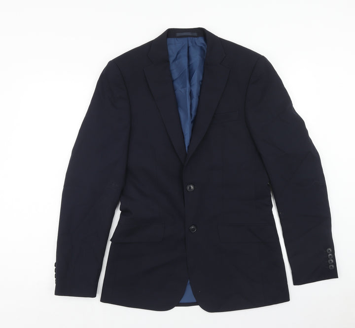 Marks and Spencer Mens Blue Wool Jacket Blazer Size 36