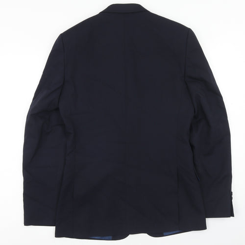 Marks and Spencer Mens Blue Wool Jacket Blazer Size 36