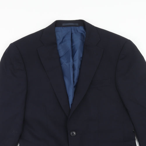 Marks and Spencer Mens Blue Wool Jacket Blazer Size 36