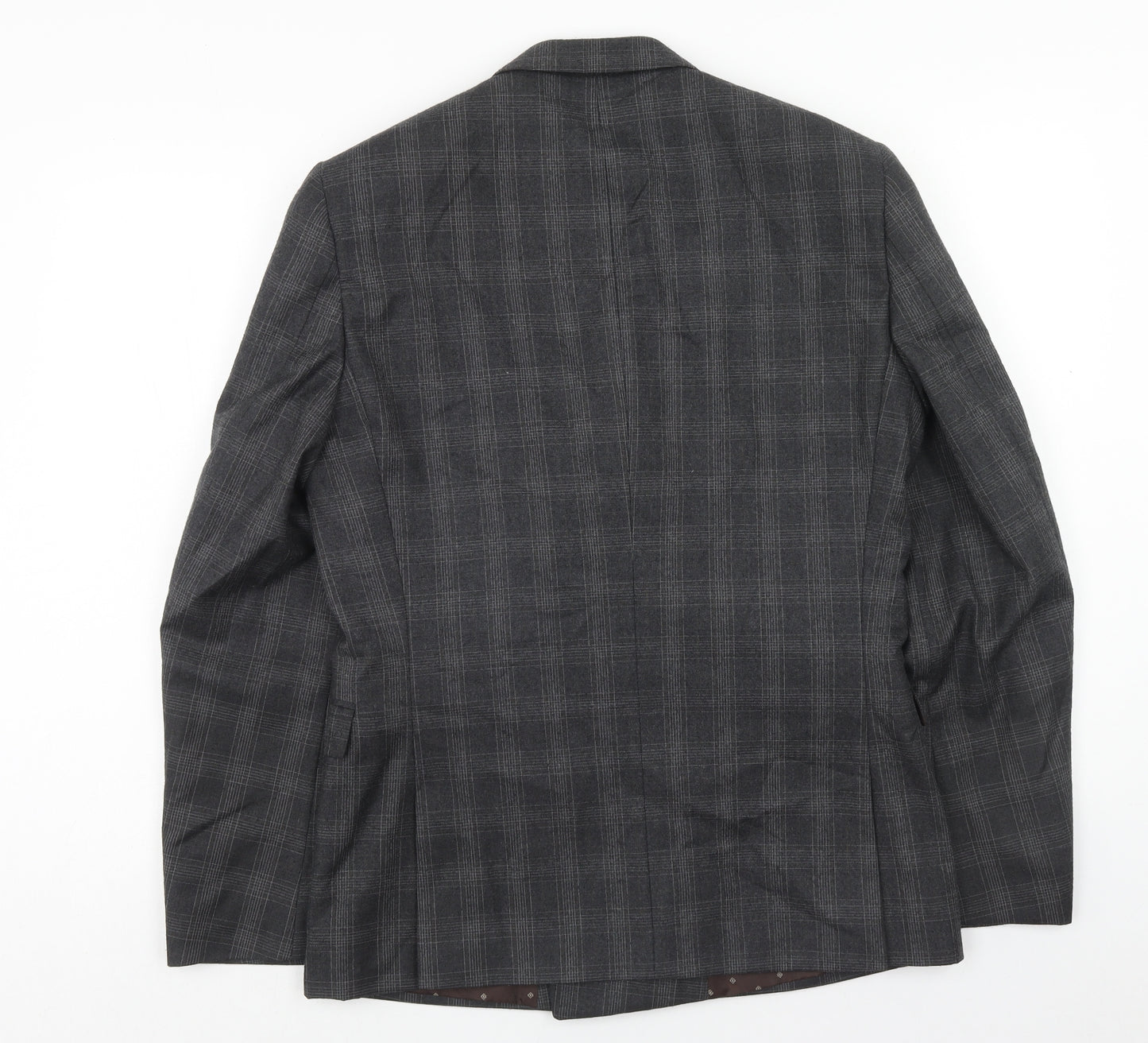 NEXT Mens Grey Plaid Wool Jacket Blazer Size 40