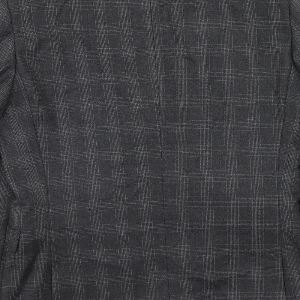 NEXT Mens Grey Plaid Wool Jacket Blazer Size 40