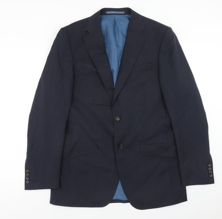Marks and Spencer Mens Blue Wool Jacket Blazer Size 38