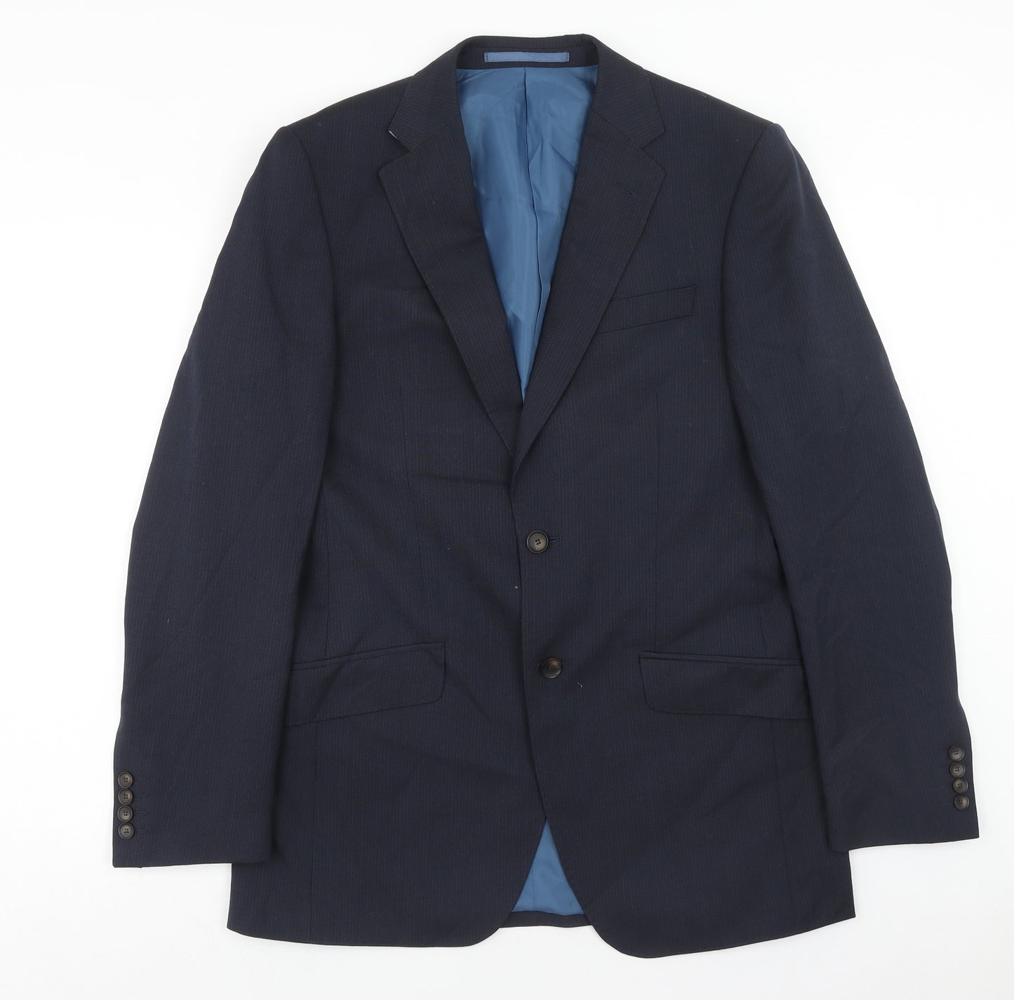 Marks and Spencer Mens Blue Wool Jacket Blazer Size 38