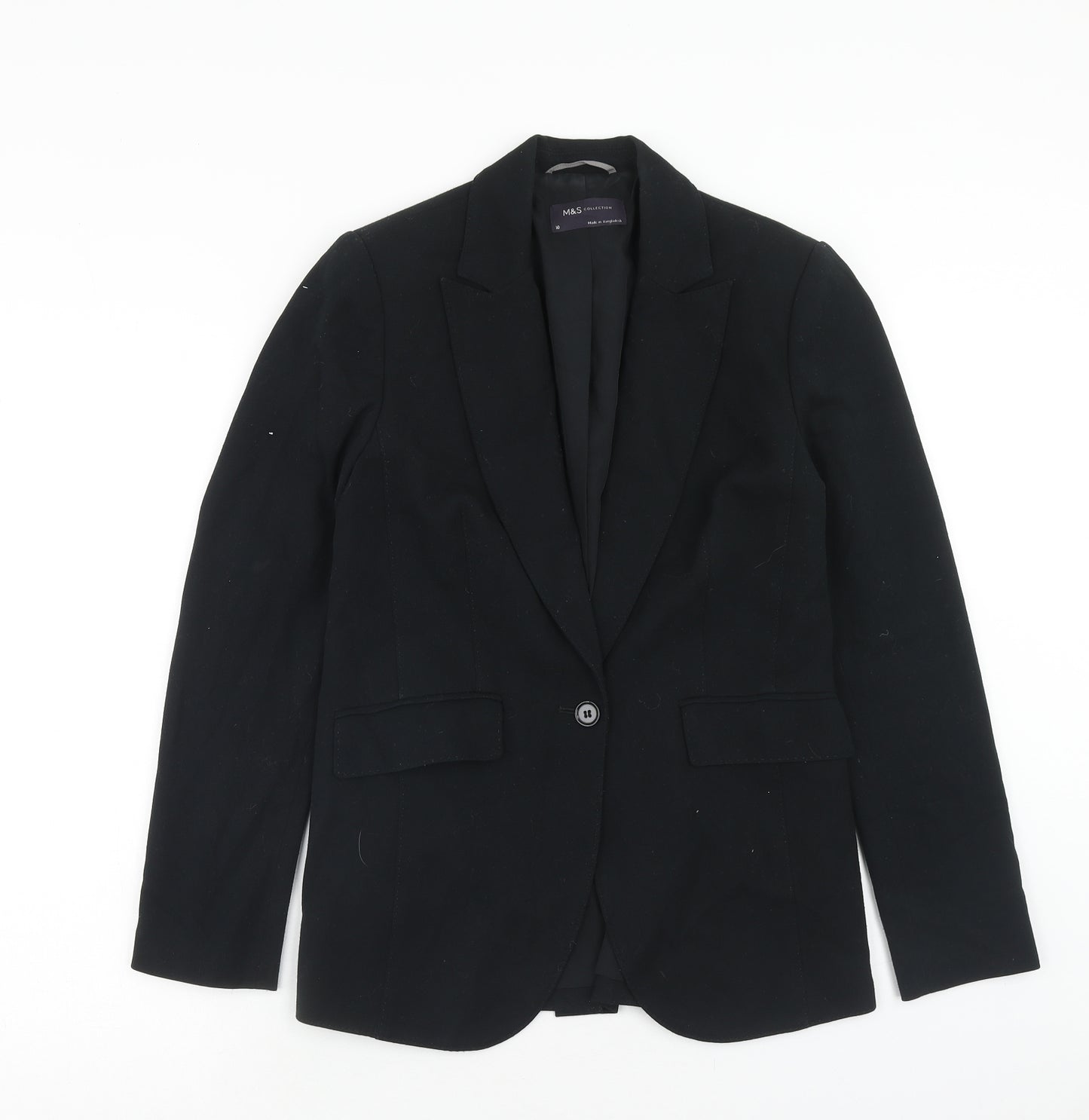Marks and Spencer Womens Black Jacket Blazer Size 10 Button
