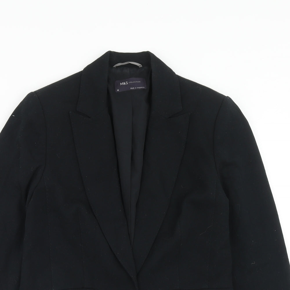 Marks and Spencer Womens Black Jacket Blazer Size 10 Button