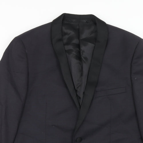 Topman Mens Blue Wool Jacket Blazer Size 40