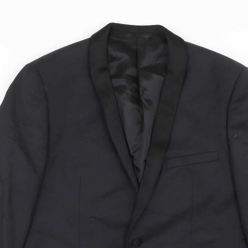 Topman Mens Blue Wool Jacket Blazer Size 40