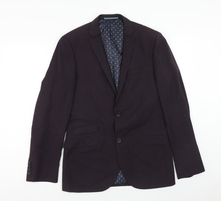 NEXT Mens Purple Polyester Jacket Blazer Size 38