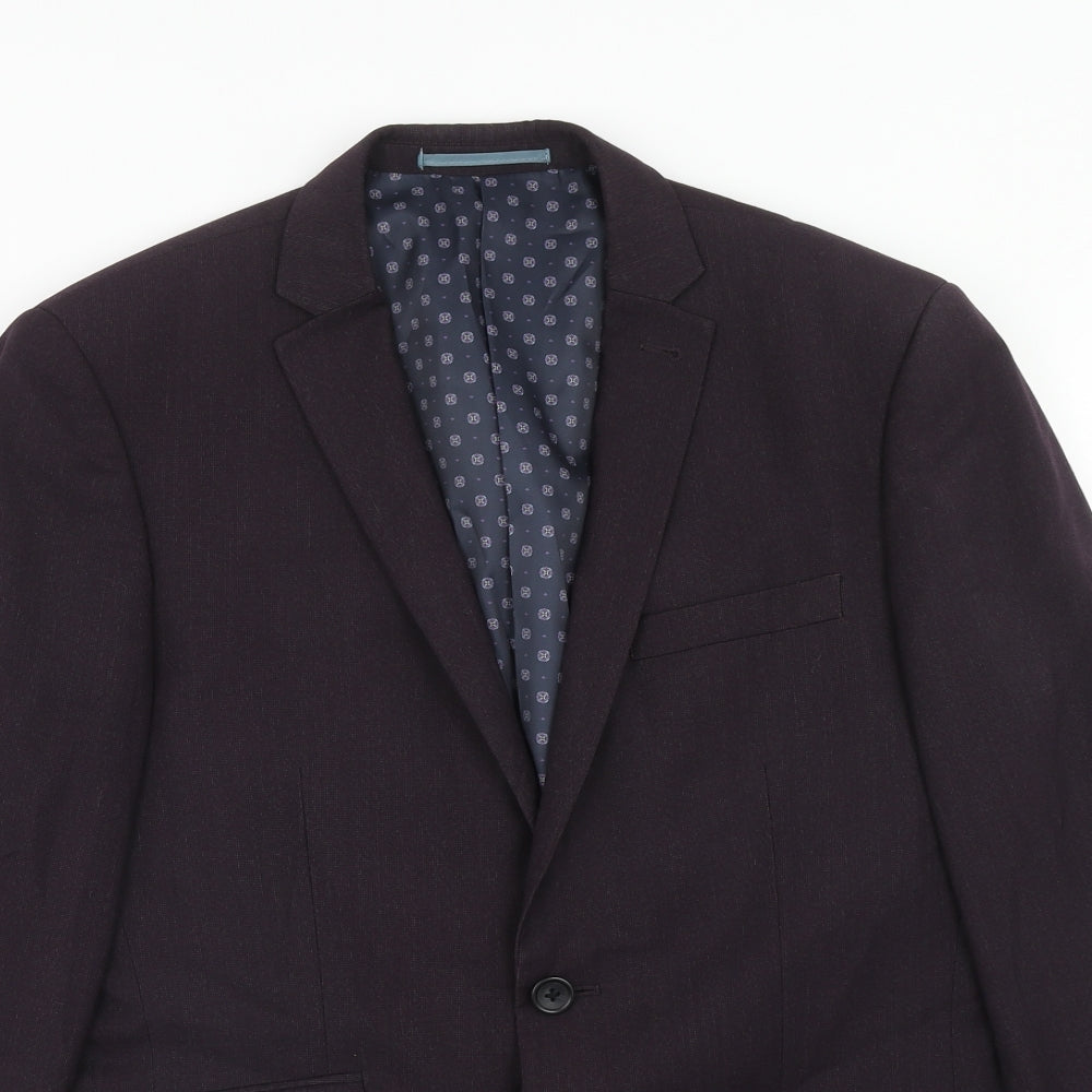 NEXT Mens Purple Polyester Jacket Blazer Size 38