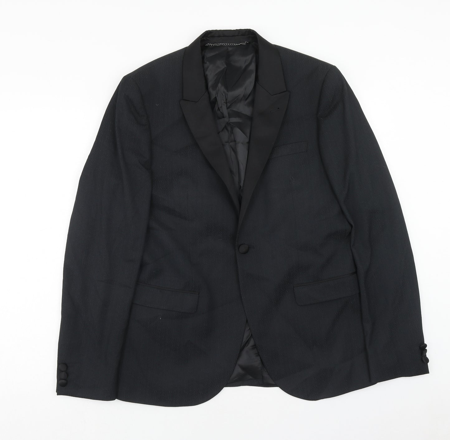 Topman Mens Black Polyester Jacket Blazer Size 40