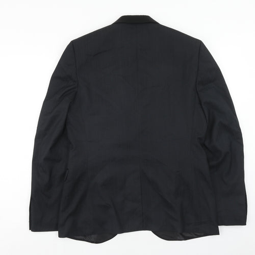 Topman Mens Black Polyester Jacket Blazer Size 40