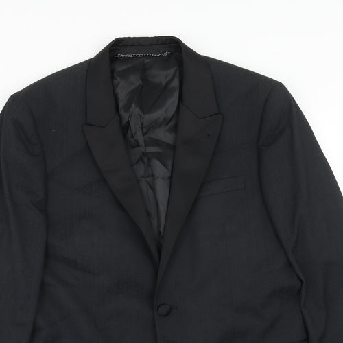 Topman Mens Black Polyester Jacket Blazer Size 40