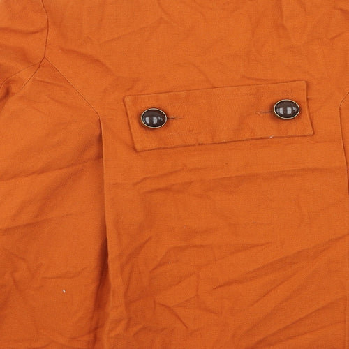 Angel Falls Womens Orange Pea Coat Coat Size 16 Button
