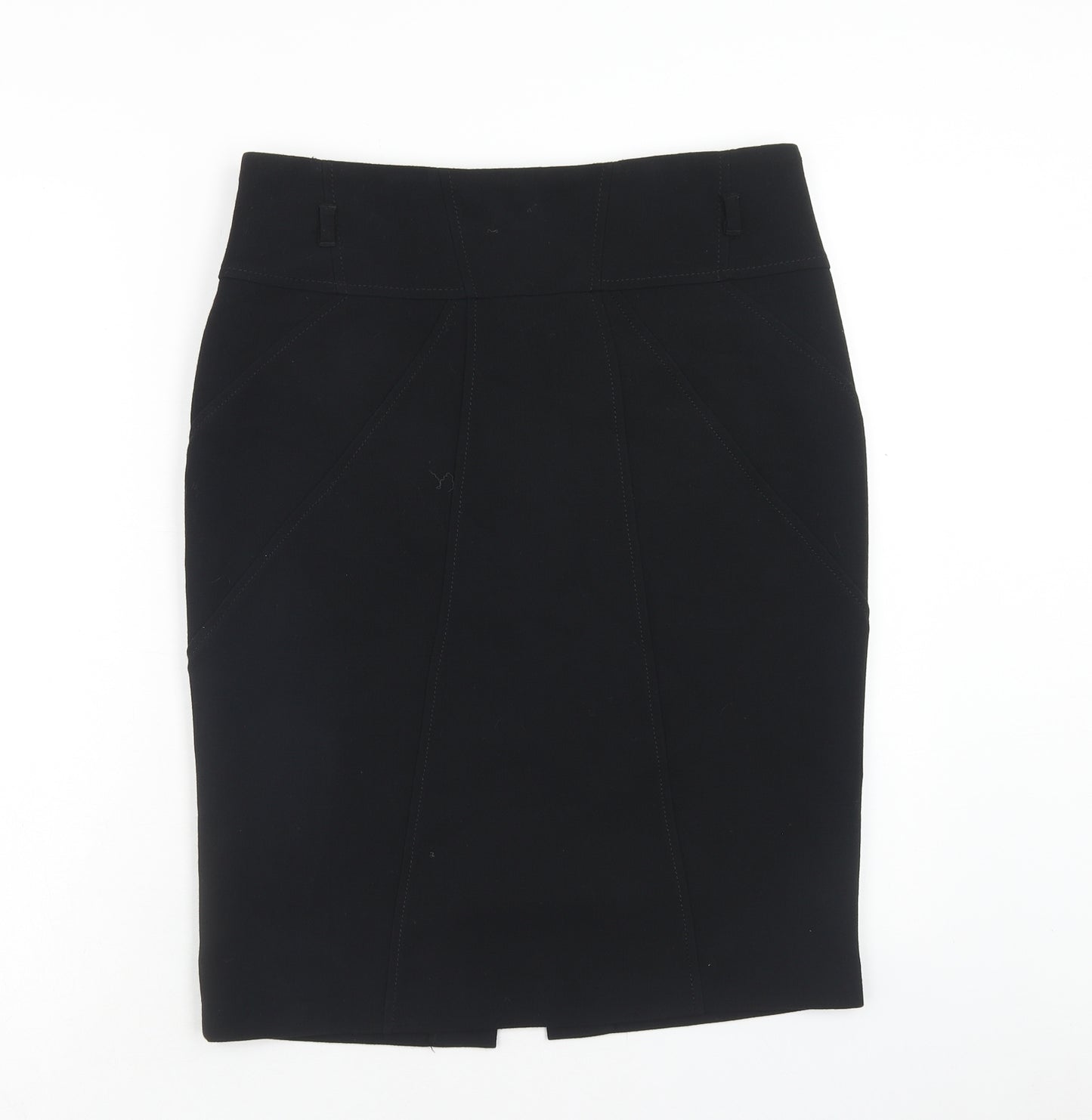 Marks and Spencer Womens Black Polyester Straight & Pencil Skirt Size 14 Zip