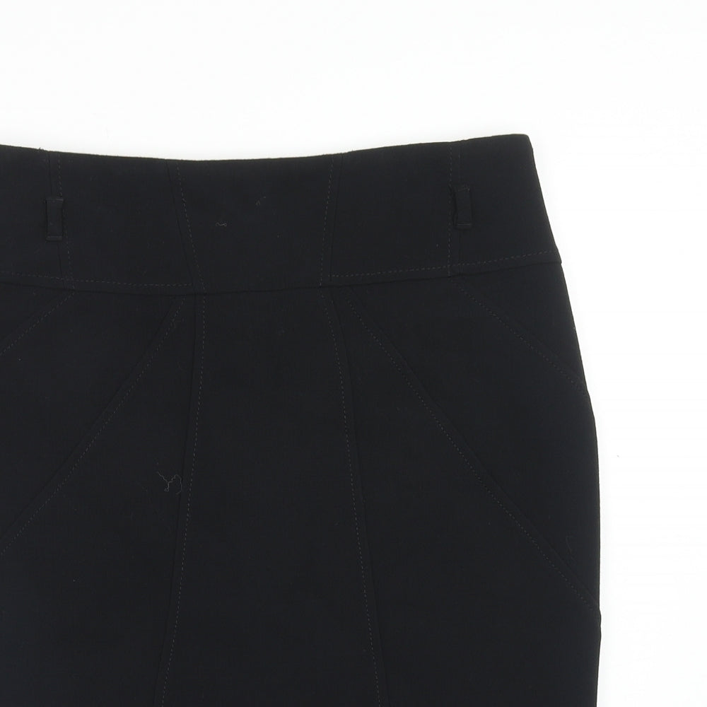 Marks and Spencer Womens Black Polyester Straight & Pencil Skirt Size 14 Zip