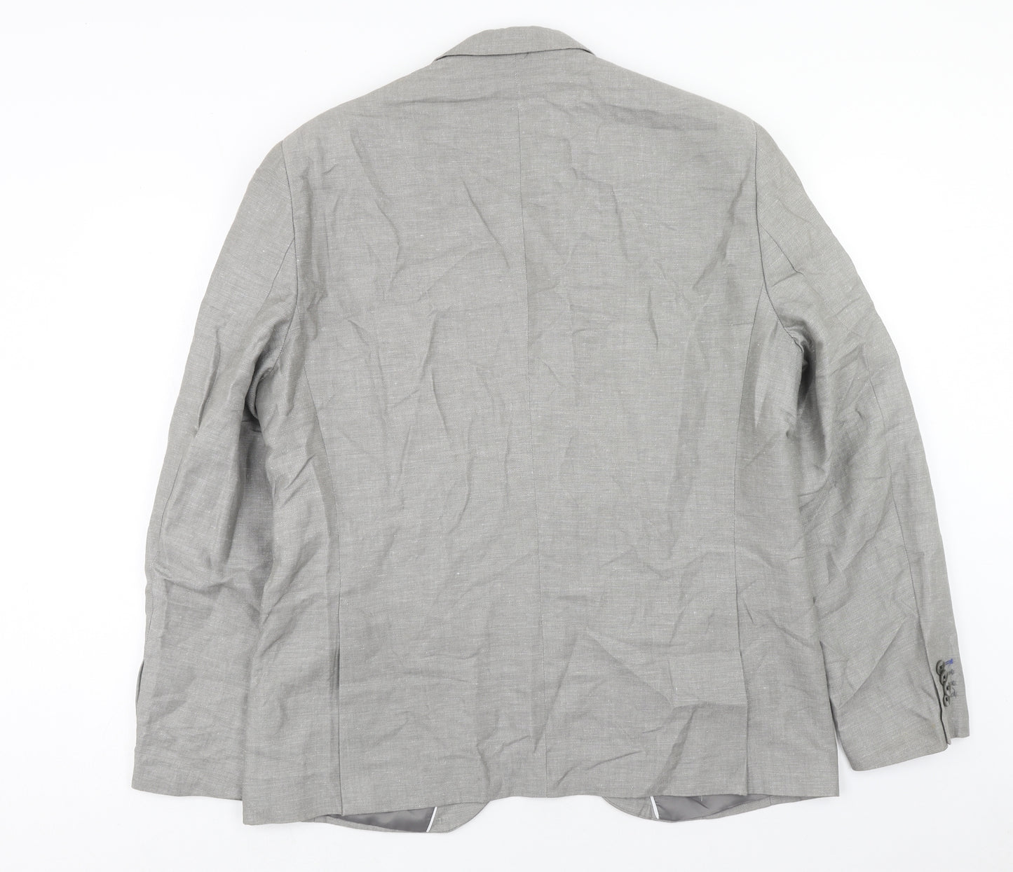 Angelo Litrico Mens Grey Linen Jacket Blazer Size 46