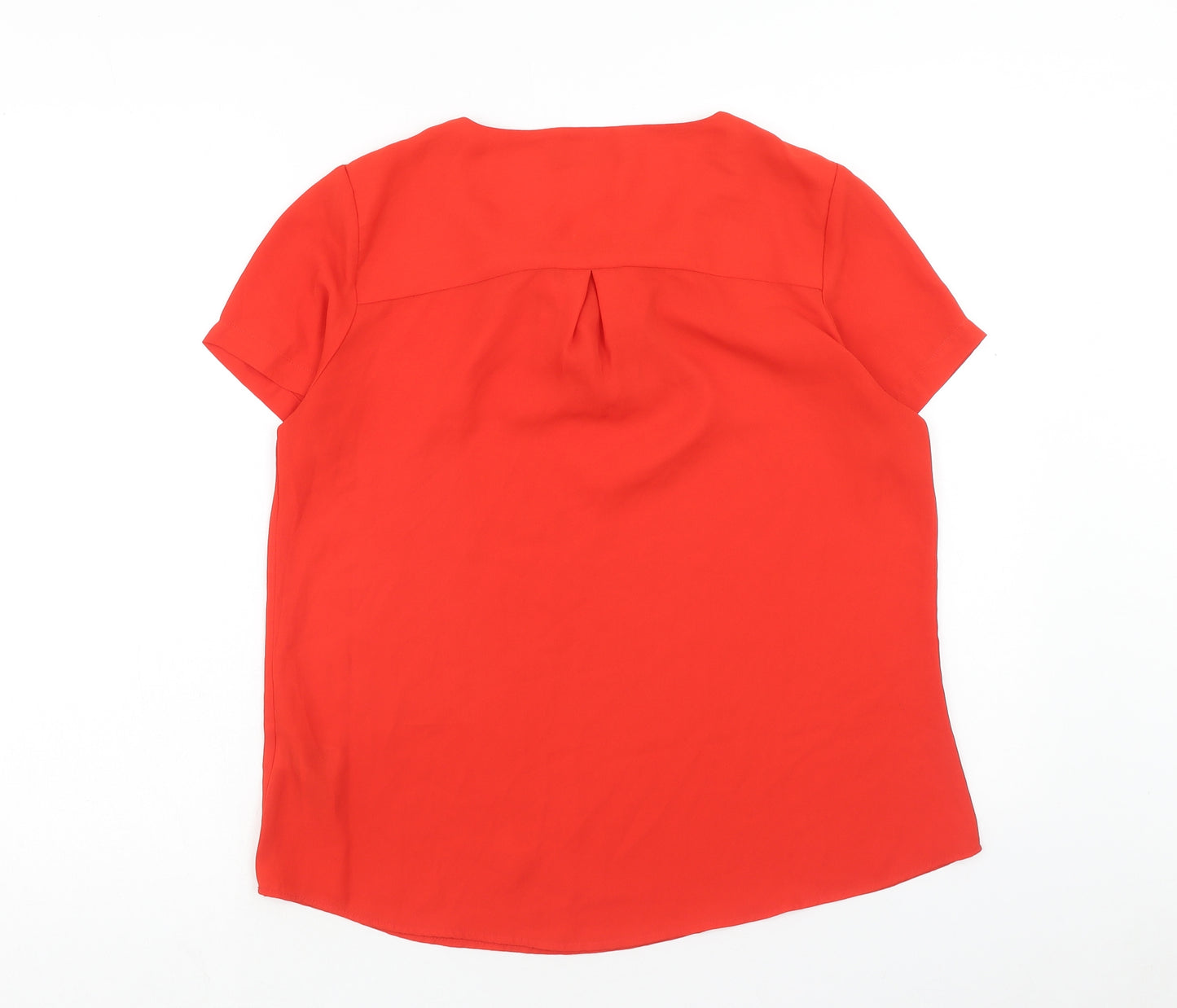 Marks and Spencer Womens Red Polyester Basic Blouse Size 10 Round Neck