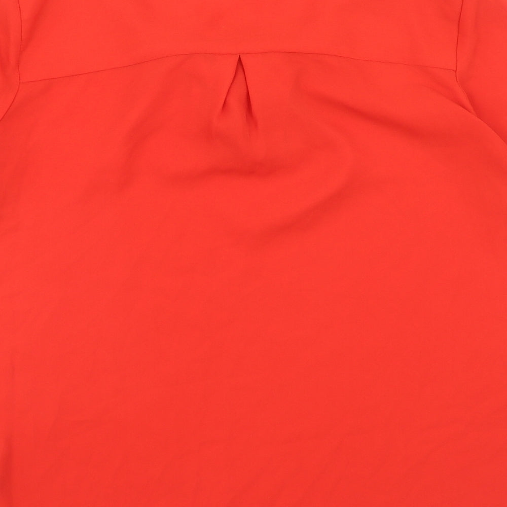 Marks and Spencer Womens Red Polyester Basic Blouse Size 10 Round Neck