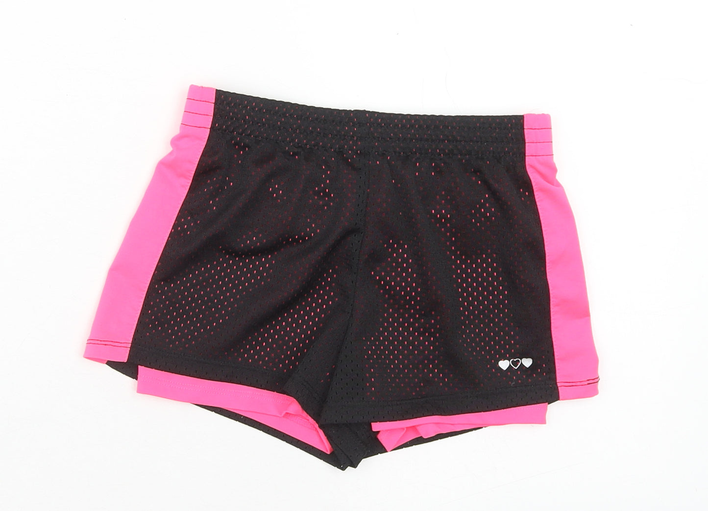 Matalan Girls Black Spotted Polyester Biker Shorts Size 6-7 Years Regular
