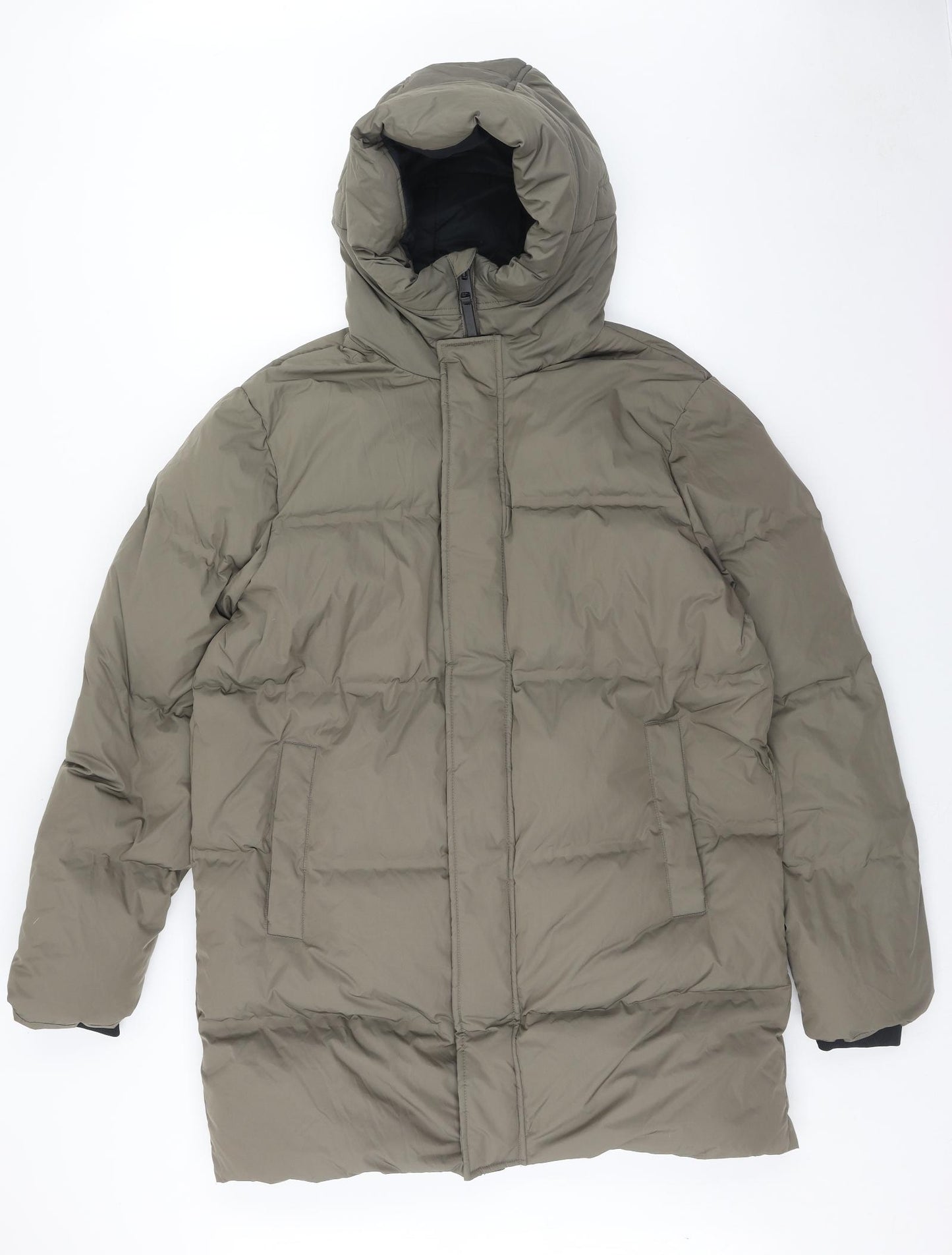 Marks and Spencer Mens Green Puffer Jacket Jacket Size XL Zip