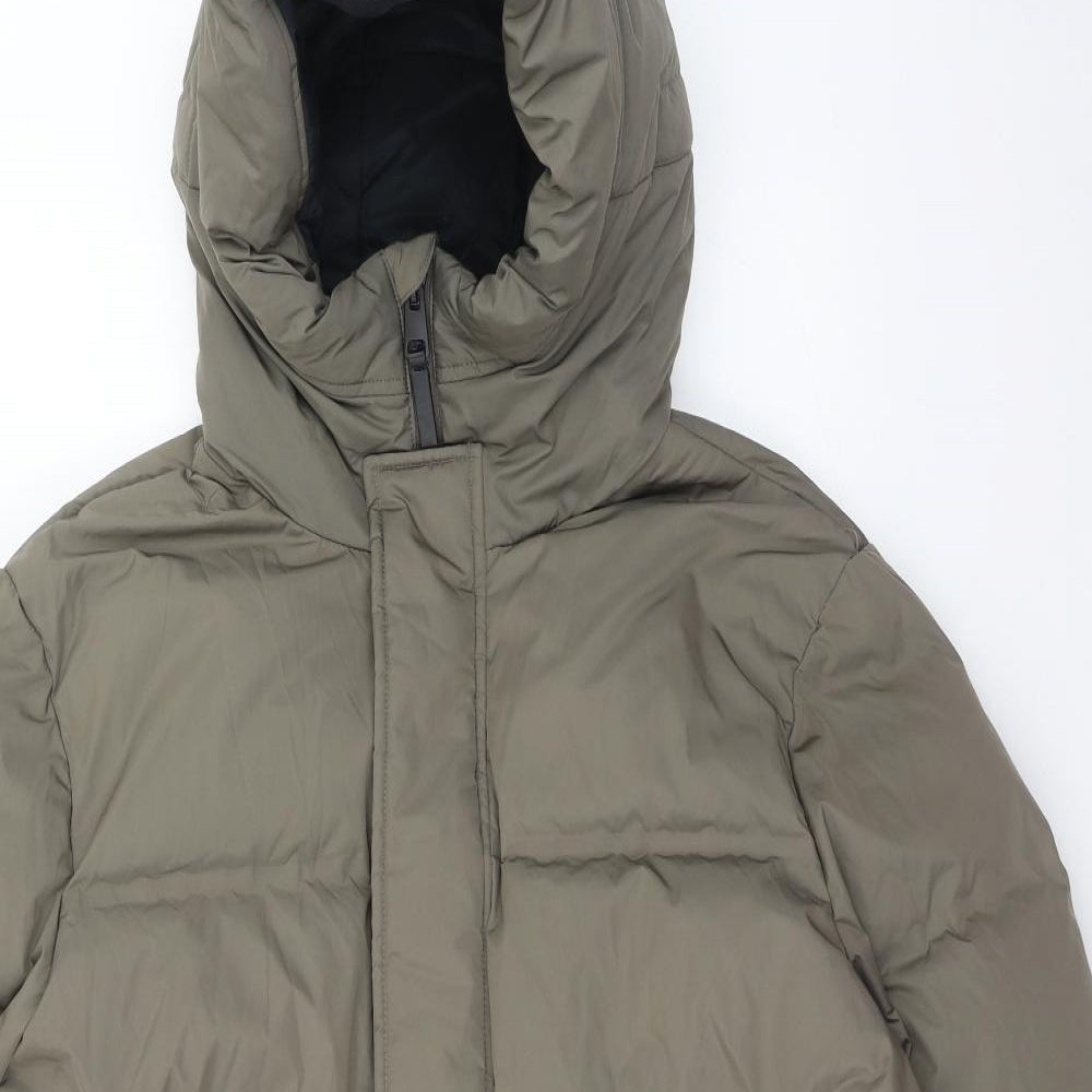 Marks and Spencer Mens Green Puffer Jacket Jacket Size XL Zip