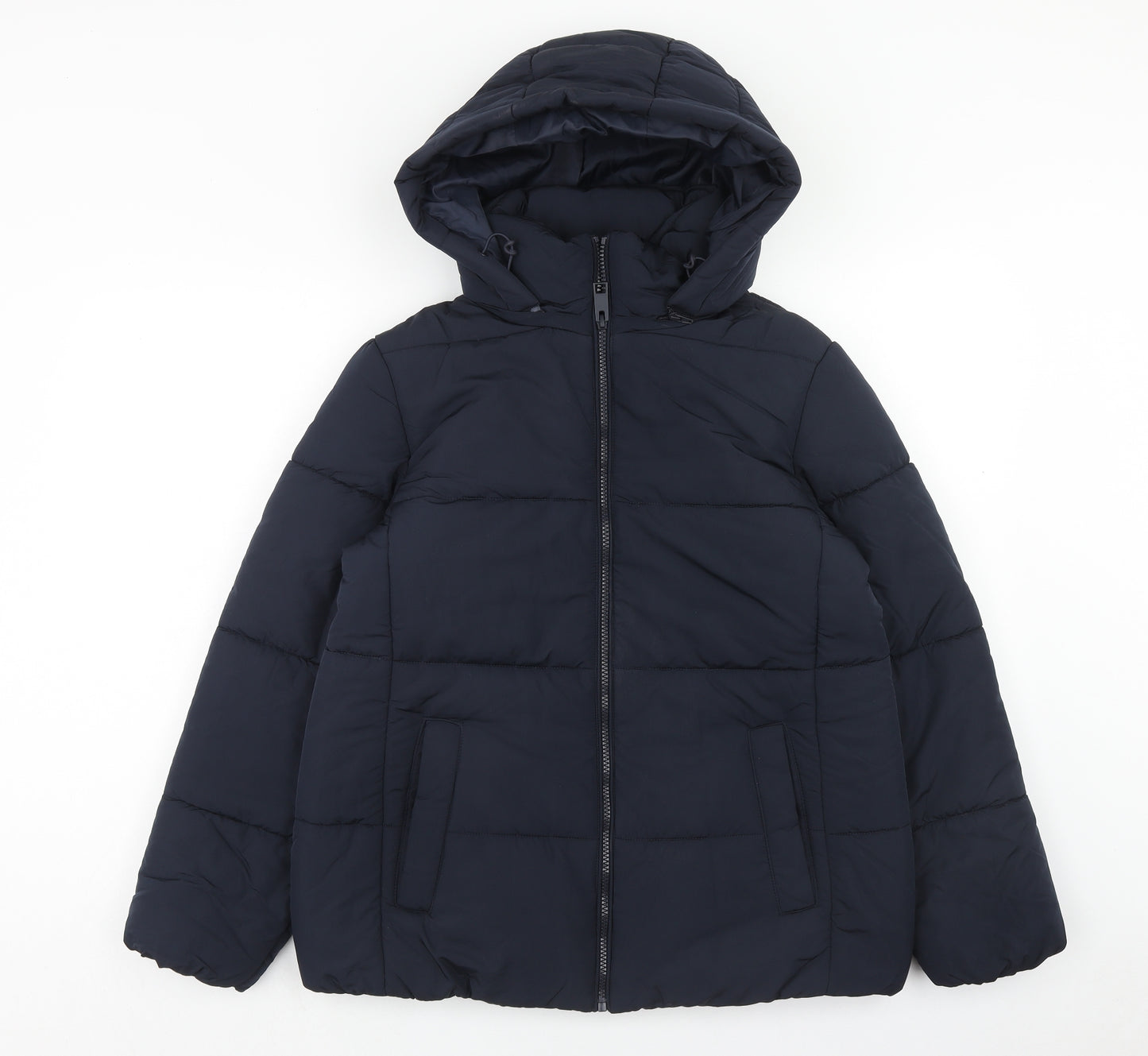 Marks and Spencer Womens Blue Quilted Jacket Size 12 Zip