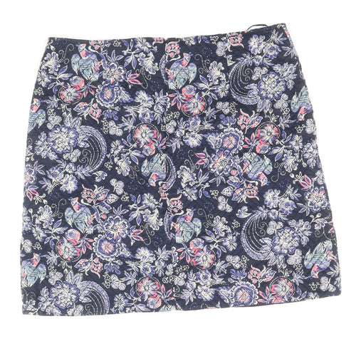 Monsoon Womens Multicoloured Floral Viscose Bandage Skirt Size 14 Zip