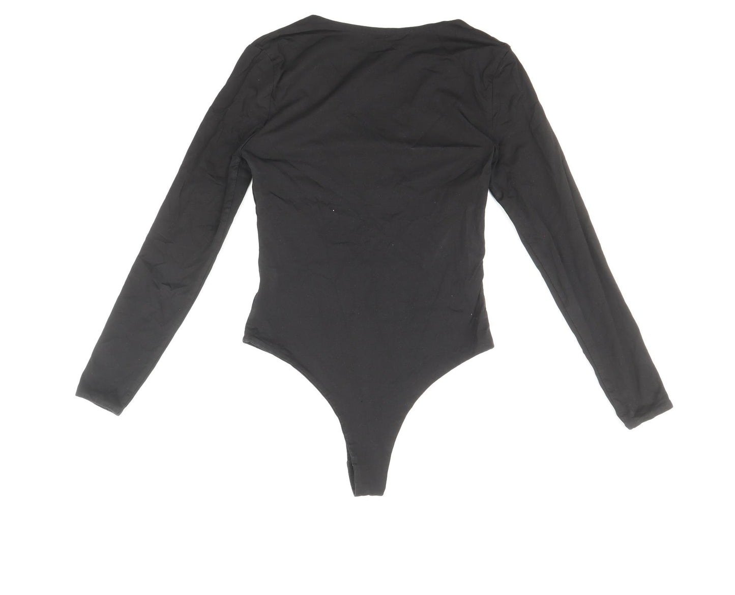 Boa Womens Black Cotton Bodysuit One-Piece Size S Snap