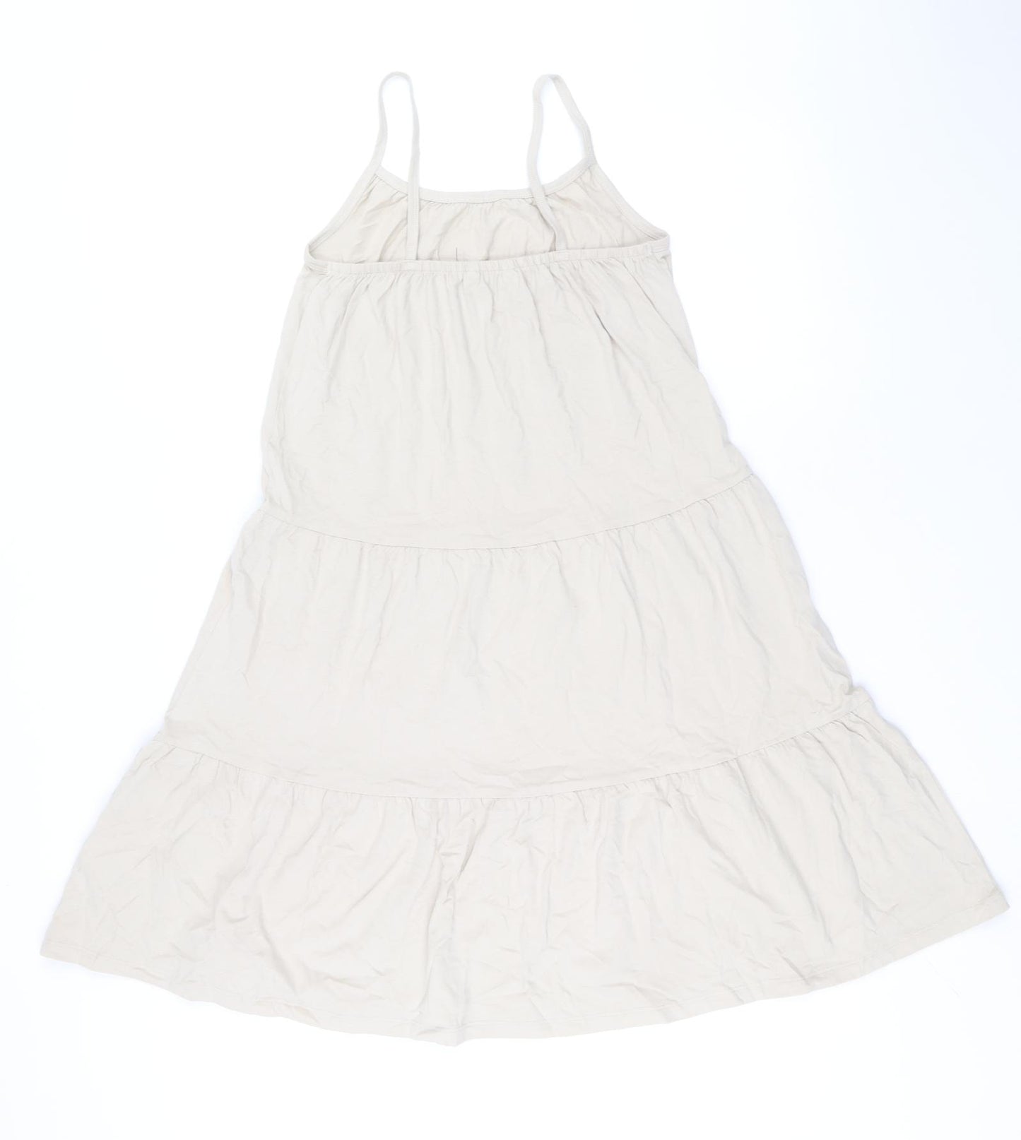 Marks and Spencer Girls Beige 100% Cotton Trapeze & Swing Size 9-10 Years Scoop Neck Pullover