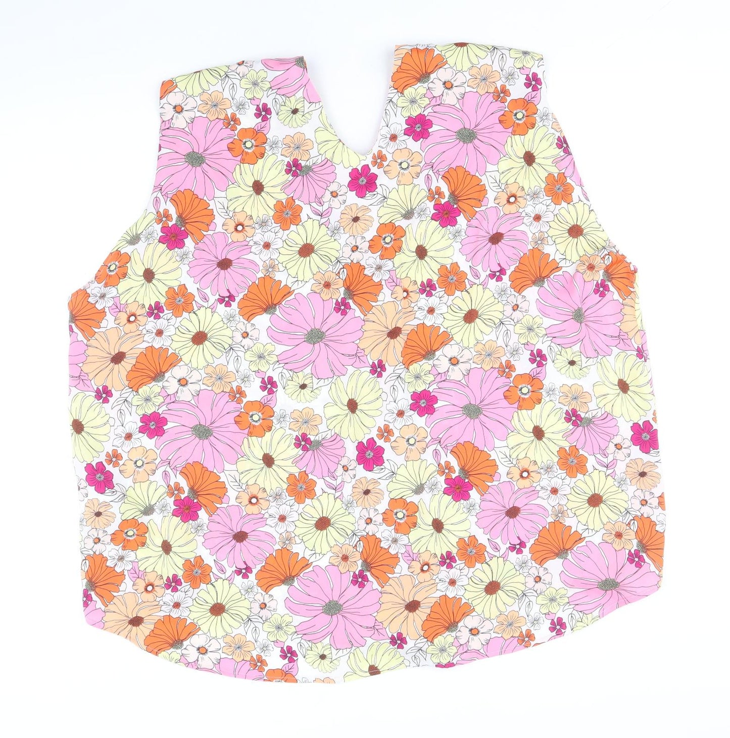 Marks and Spencer Womens Multicoloured Floral Polyester Basic Tank Size 24 V-Neck