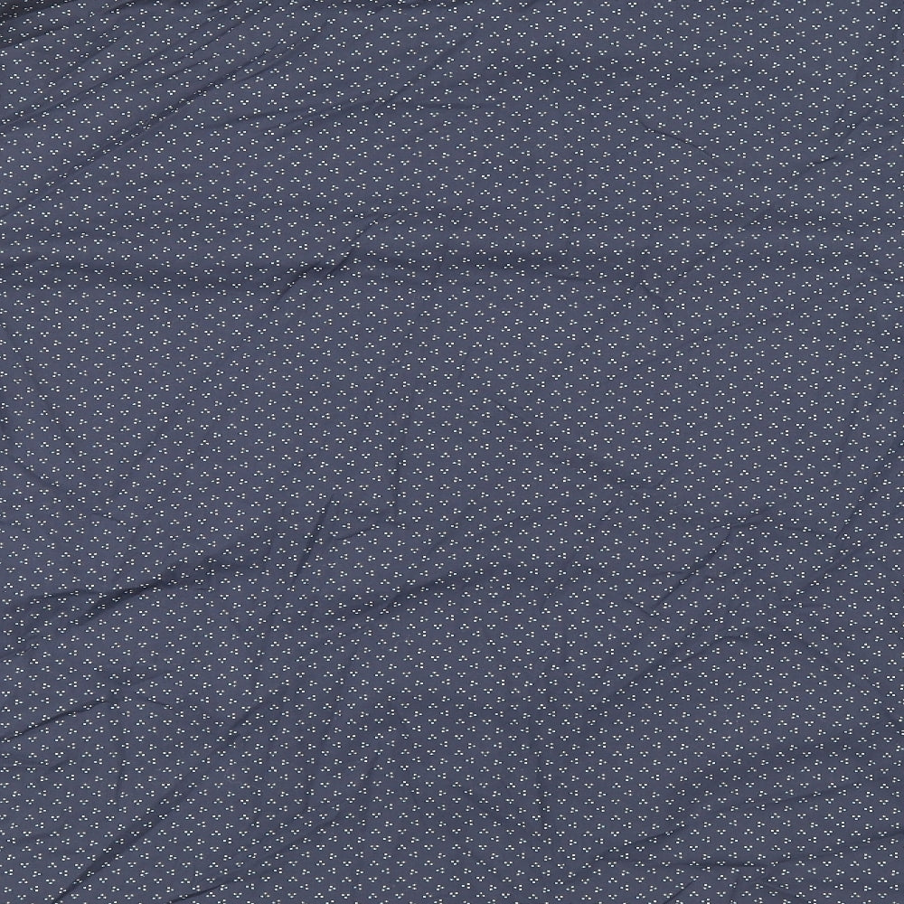 Marks and Spencer Mens Blue Geometric Cotton Dress Shirt Size 3XL Collared Button
