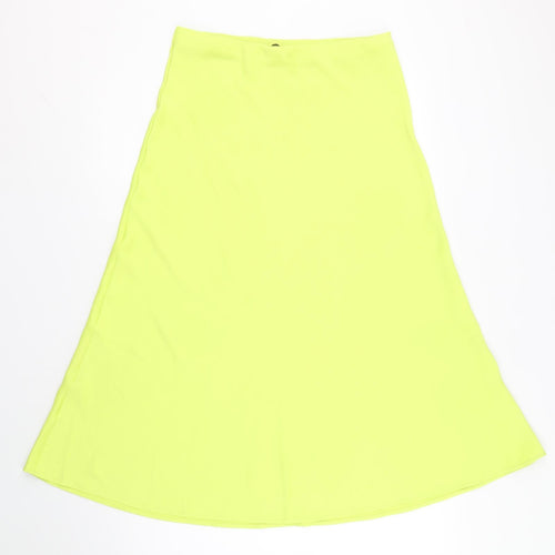 Marks and Spencer Womens Green Polyester Flare Skirt Size 10