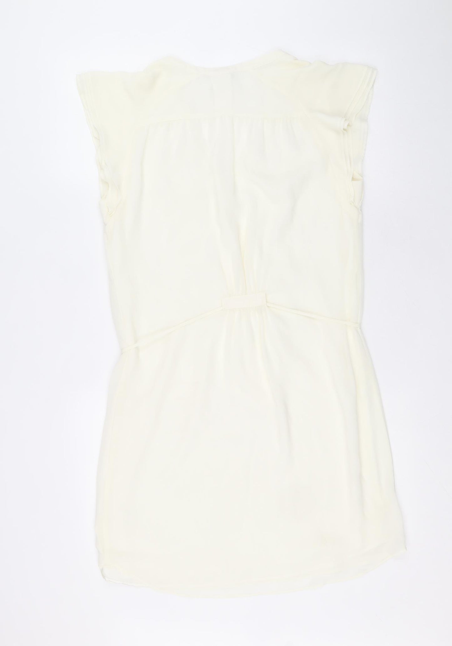 H&M Womens Ivory Polyester Shift Size 12 V-Neck Button