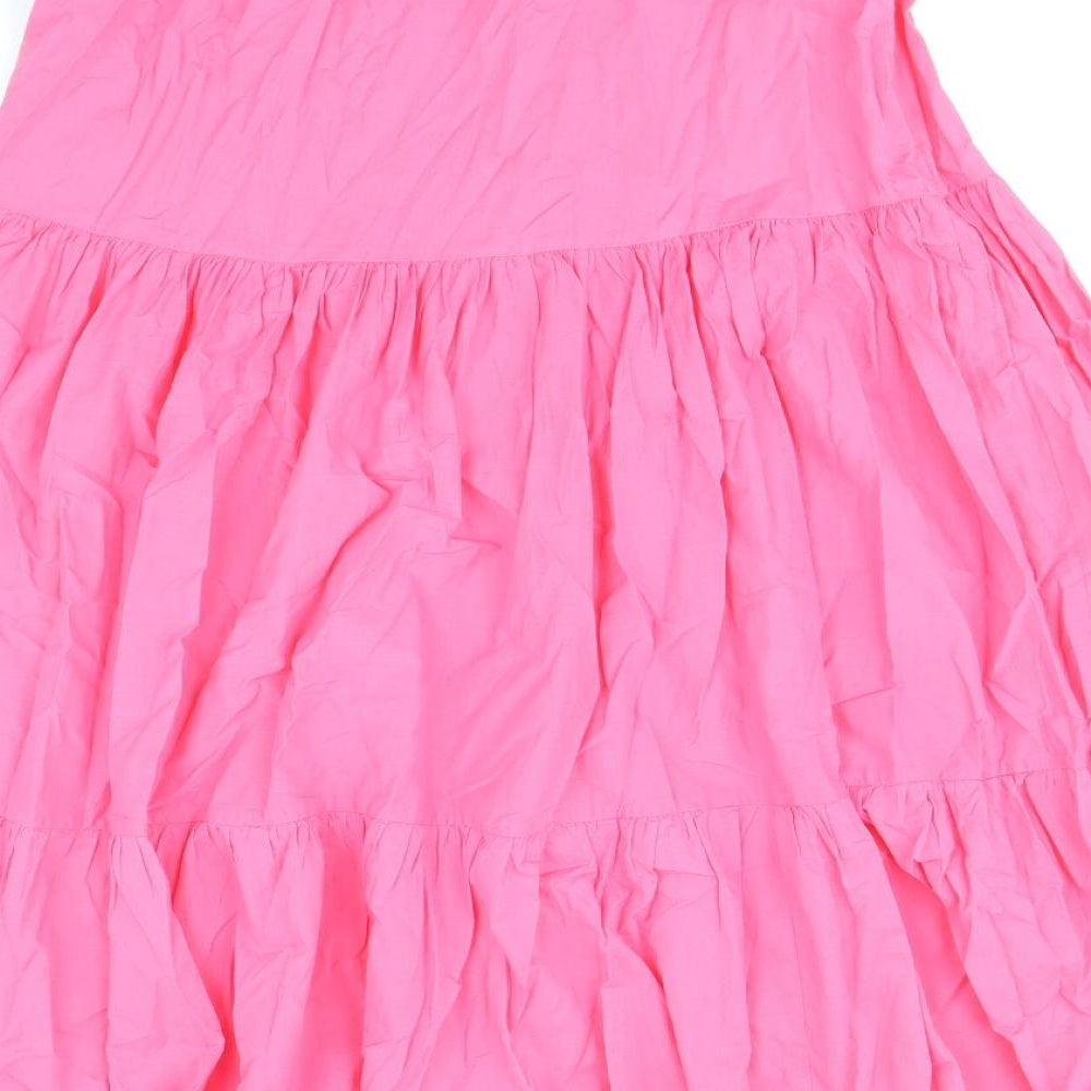 Marks and Spencer Womens Pink Cotton Skater Skirt Size 10