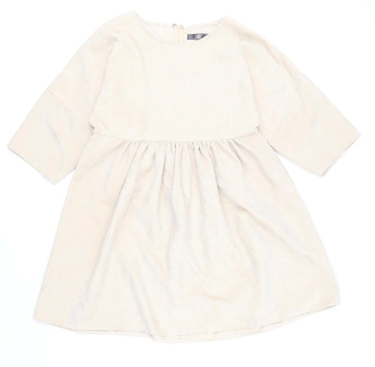 Missguided Womens Beige Polyester A-Line Size 4 Boat Neck Zip