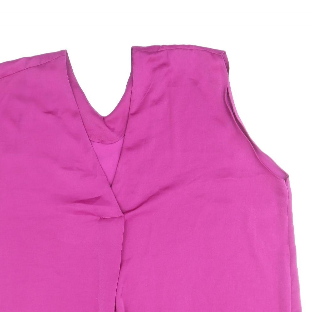 Marks and Spencer Womens Purple Polyester Basic Tank Size 20 V-Neck