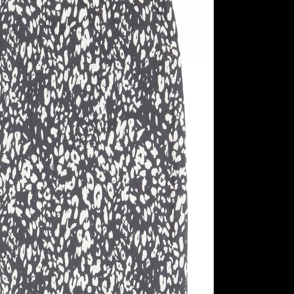 Marks and Spencer Womens Black Geometric Polyester Straight & Pencil Skirt Size 8