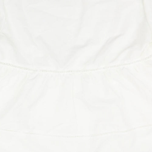 Droimp Womens White Polyester Basic T-Shirt Size M Round Neck