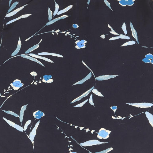 ELVI Womens Blue Floral Polyester Basic Button-Up Size 20 Collared