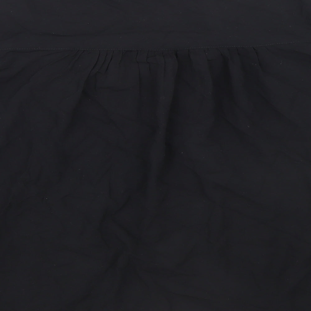 Marks and Spencer Womens Black Viscose Basic Blouse Size 8 V-Neck